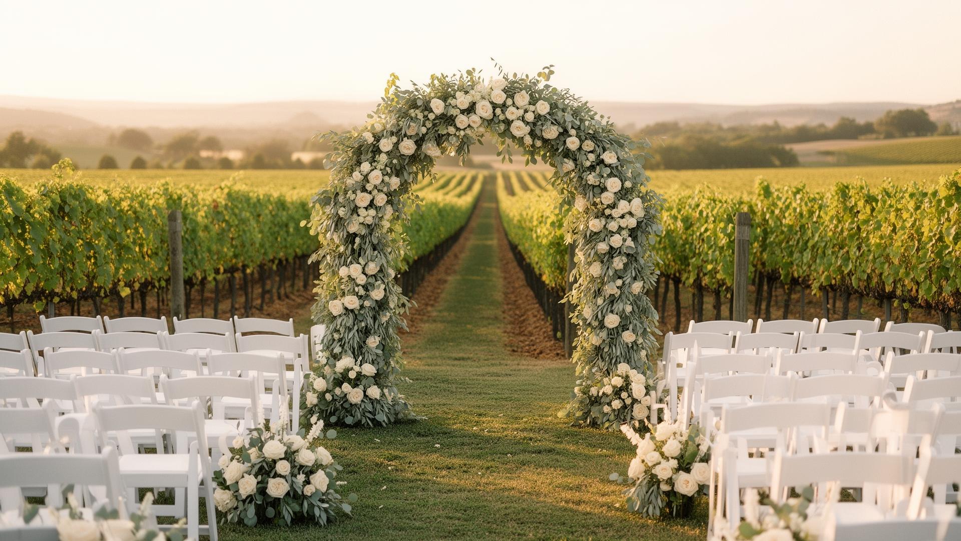 Vineyard wedding ceremony